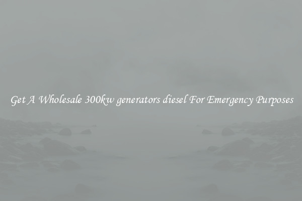 Get A Wholesale 300kw generators diesel For Emergency Purposes