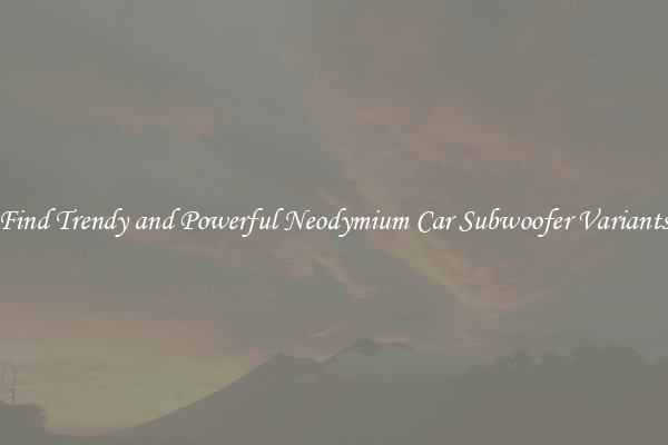 Find Trendy and Powerful Neodymium Car Subwoofer Variants